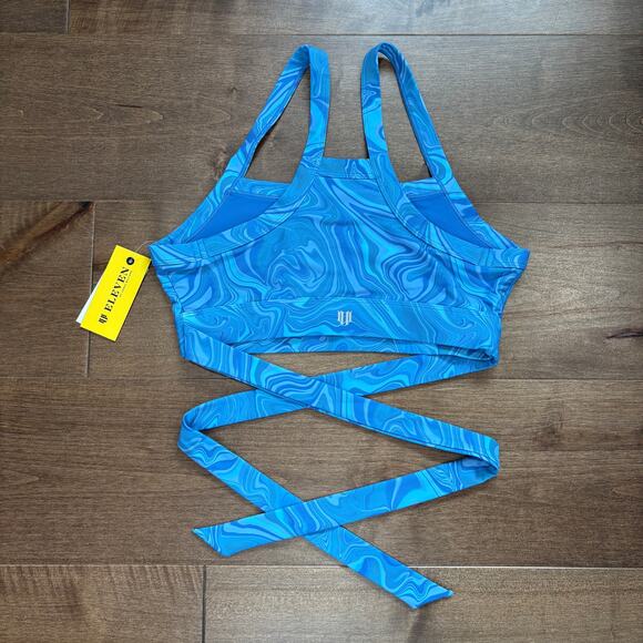 Eleven by Venus Williams Womens Small Wrapped Sports Bra Arctric Blue Marble NWT - Picture 5 of 5